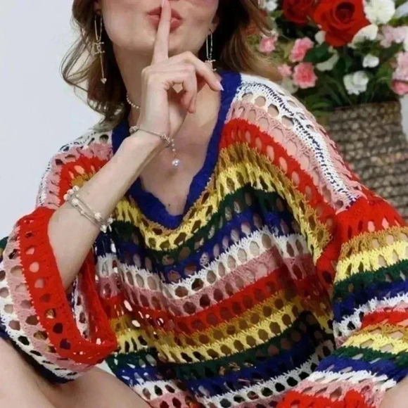 ALLISON Fishnet Sweater Top - Picture 6 of 7